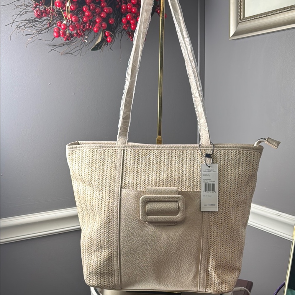 FRENCH CONNECTION STRAW TOTE
